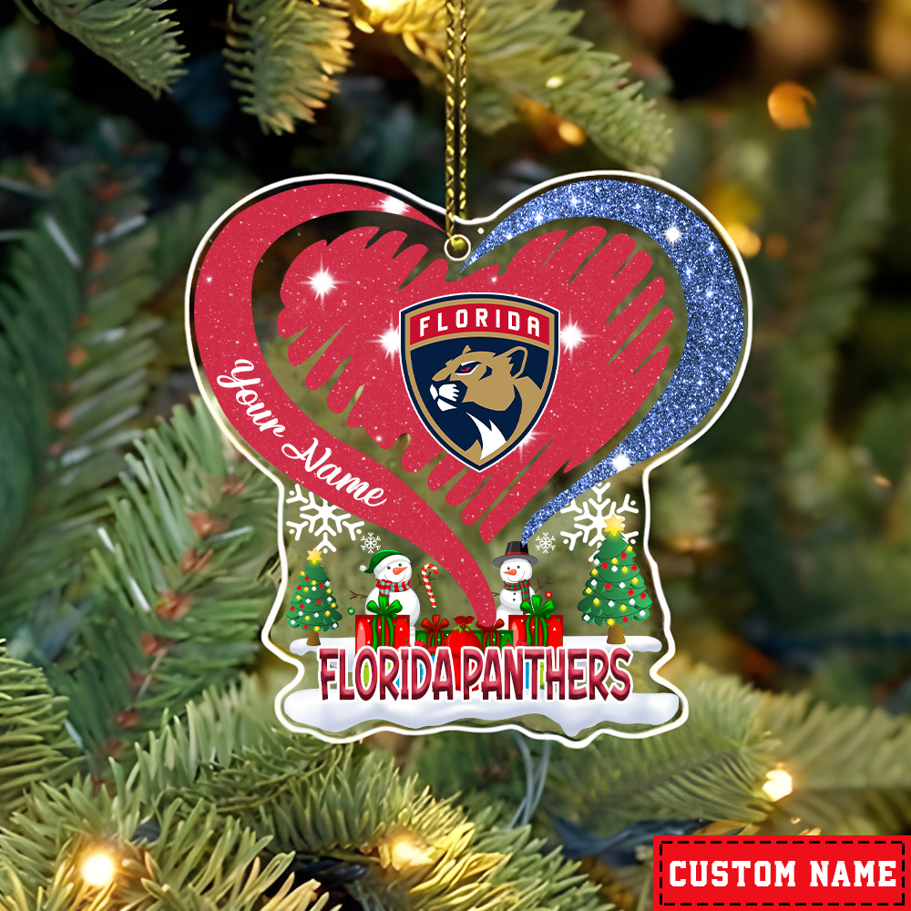 LIMITED EDITION - NEW CUSTOMIZED NHL01 FPT FLORIDA PANTHERS CHRISTMAS ACRYLIC ORNAMENT