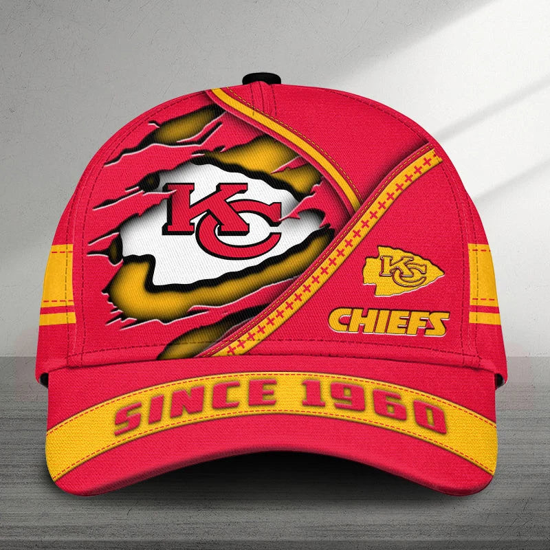 EXCLUSIVE EDITION - NEW CUSTOMIZED NFL01 KCC KANSAS CITY CHIEFS CLASSIC CAP