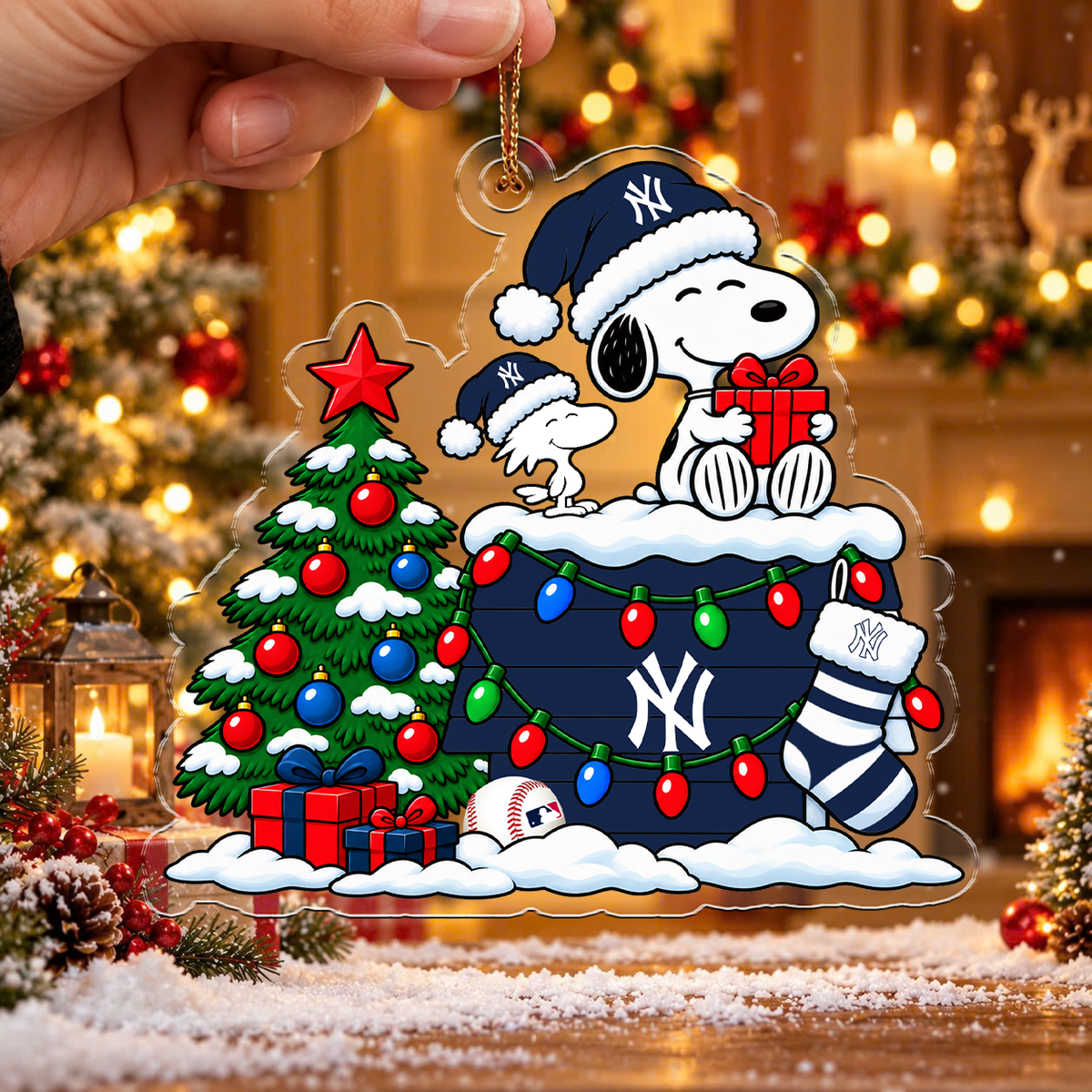 MEGA SALE - NEW CUSTOMIZED MLB01 NYY NEW YORK YANKEES CHRISTMAS ACRYLIC ORNAMENT