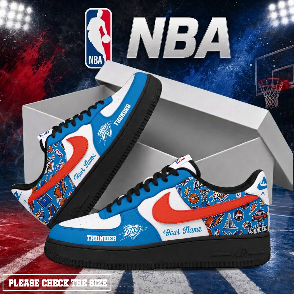 LIMITED EDITION - NEW CUSTOMIZED NBA01 OCT OKLAHOMA CITY THUNDER AF1 SHOES
