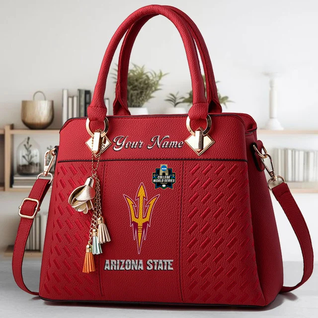 VIRAL EDITON - NEW CUSTOMIZED NCAA CWS02 ASS AS SUN DEVILS ZIP HANDBAG MULTICOLOR