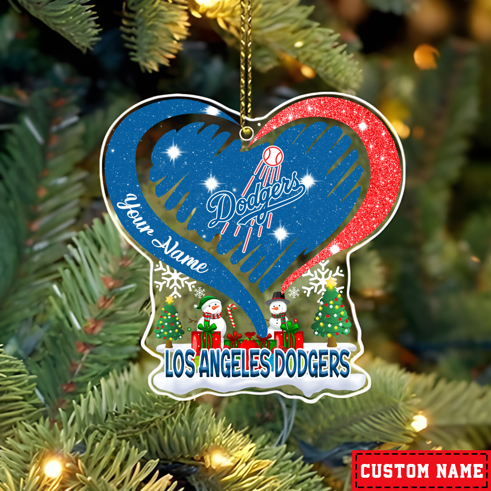 FINAL SALE - NEW CUSTOMIZED MLB02 LAD LOS ANGELES DODGERS CHRISTMAS ACRYLIC ORNAMENT