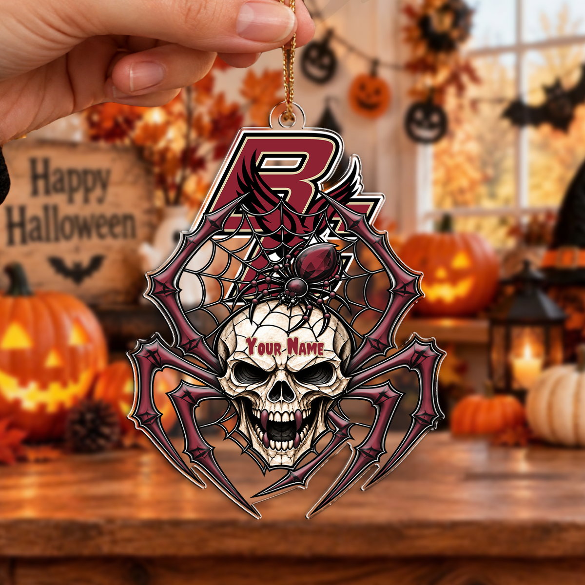 FINAL SALE - NEW CUSTOMIZED NCAA MFF03 BOE BOSTON COLLEGE EAGLES HALLOWEEN ACRYLIC ORNAMENT