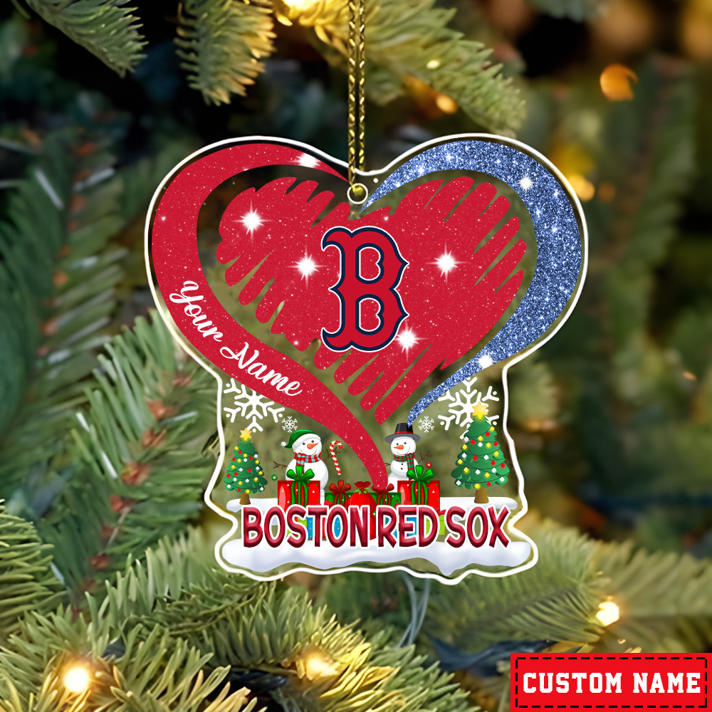 FINAL SALE - NEW CUSTOMIZED MLB03 BRS BOSTON RED SOX CHRISTMAS ACRYLIC ORNAMENT