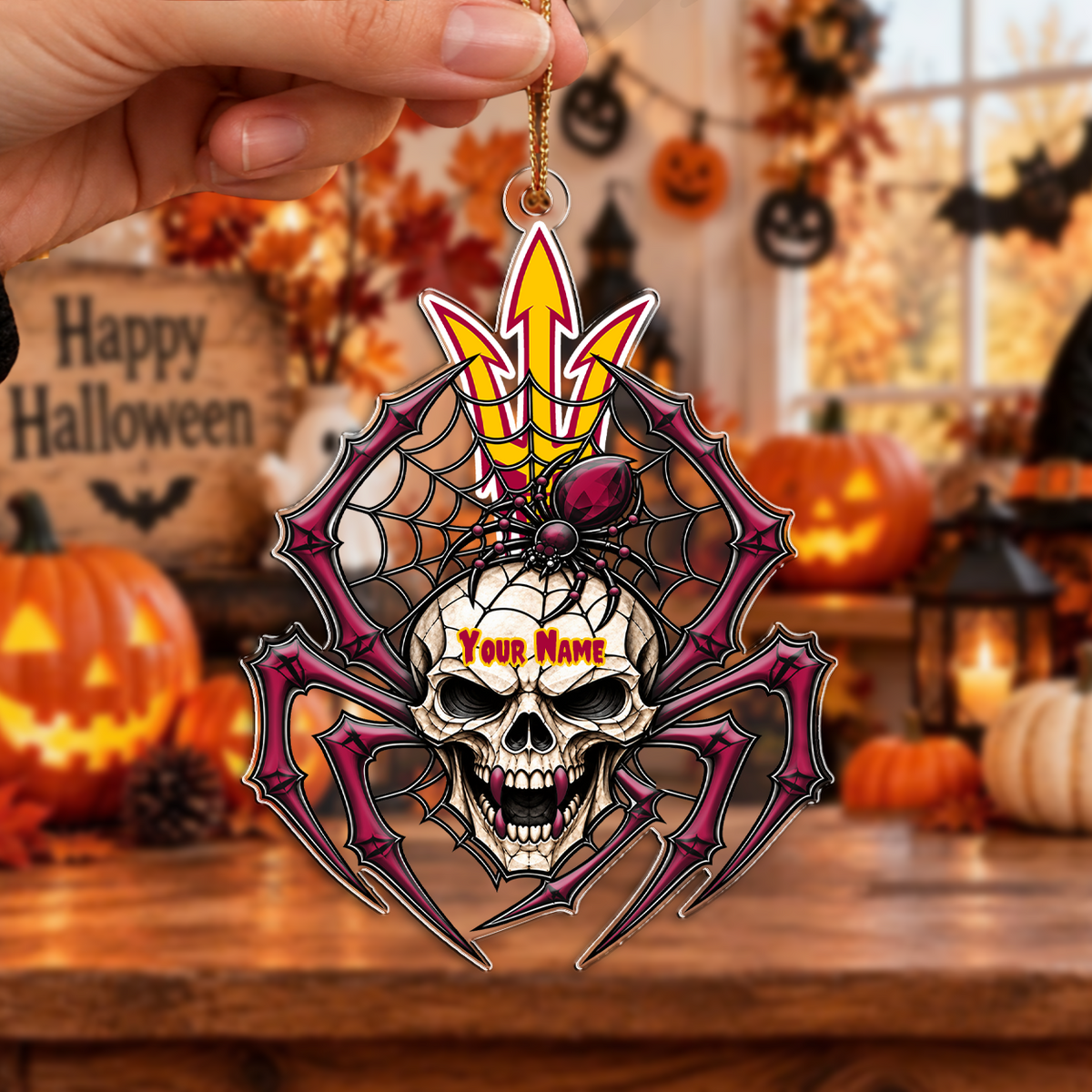 FINAL SALE - NEW CUSTOMIZED NCAA FBS04 ASS ARIZONA STATE SUN DEVILS HALLOWEEN ACRYLIC ORNAMENT