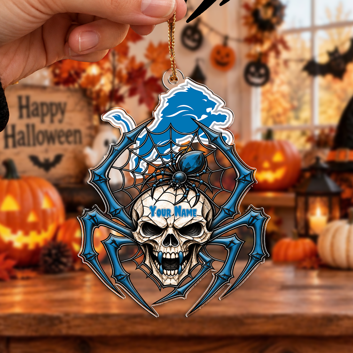 LIMITED EDITION - NEW CUSTOMIZED NFL04 DTL DETROIT LIONS CHRISTMAS ACRYLIC ORNAMENT