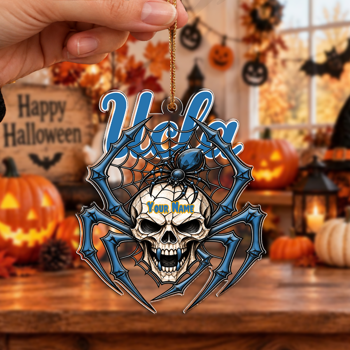 FINAL SALE - NEW CUSTOMIZED NCAA MAM04 UCB UCLA BRUINS HALLOWEEN ACRYLIC ORNAMENT