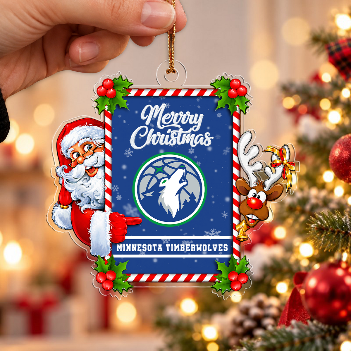 VIRAL EDITION - NEW CUSTOMIZED NBA05 MTW MINNESOTA TIMBERWOLVES CHRISTMAS ACRYLIC ORNAMENT