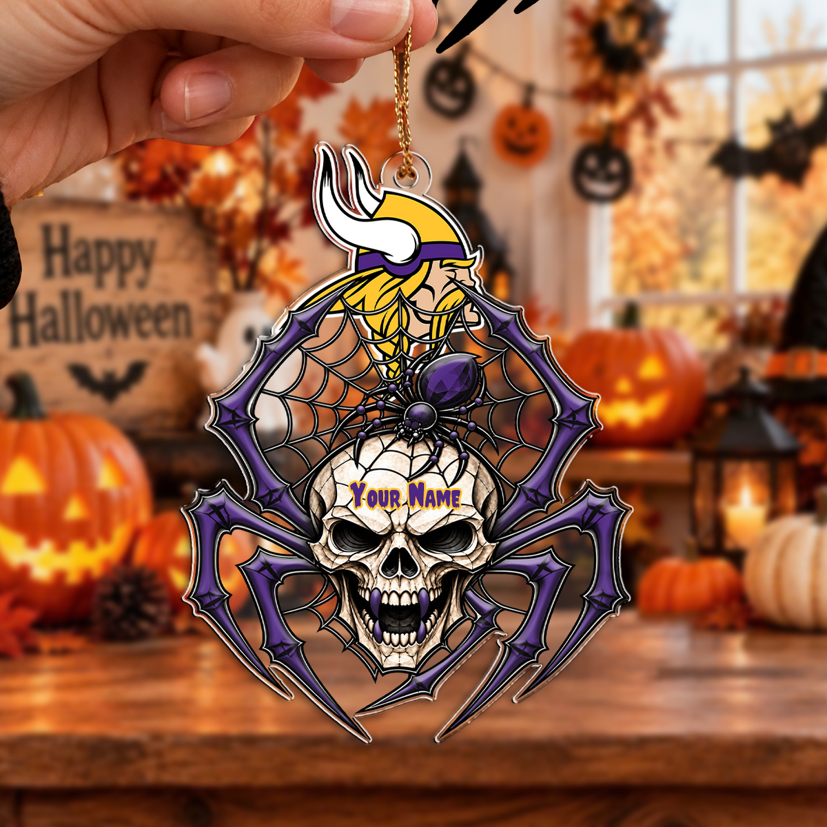 LIMITED EDITION - NEW CUSTOMIZED NFL05 MVK MINNESOTA VIKINGS CHRISTMAS ACRYLIC ORNAMENT