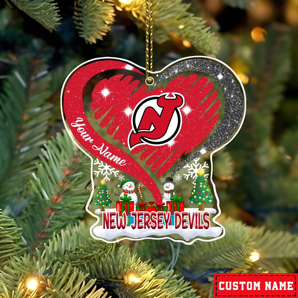 LIMITED EDITION - NEW CUSTOMIZED NHL06 NJD NEW JERSEY DEVILS CHRISTMAS ACRYLIC ORNAMENT