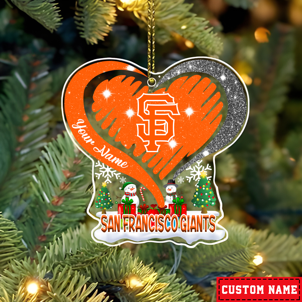 FINAL SALE - NEW CUSTOMIZED MLB06 SFG SAN FRANCISCO GIANTS CHRISTMAS ACRYLIC ORNAMENT