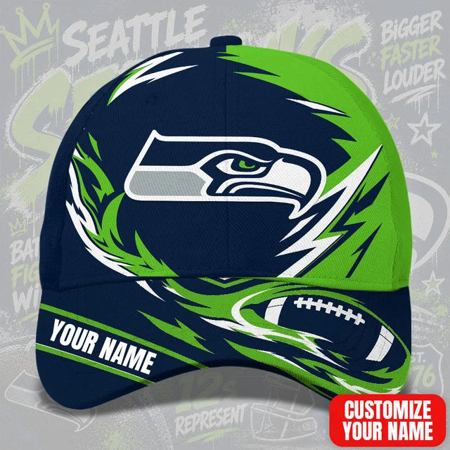 EXCLUSIVE EDITION - NEW CUSTOMIZED NFL06 SSH SEATTLE SEAHAWKS CLASSIC CAP