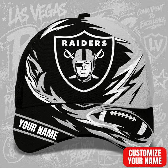 EXCLUSIVE EDITION - NEW CUSTOMIZED NFL07 LVR LAS VEGAS RAIDERS CLASSIC CAP