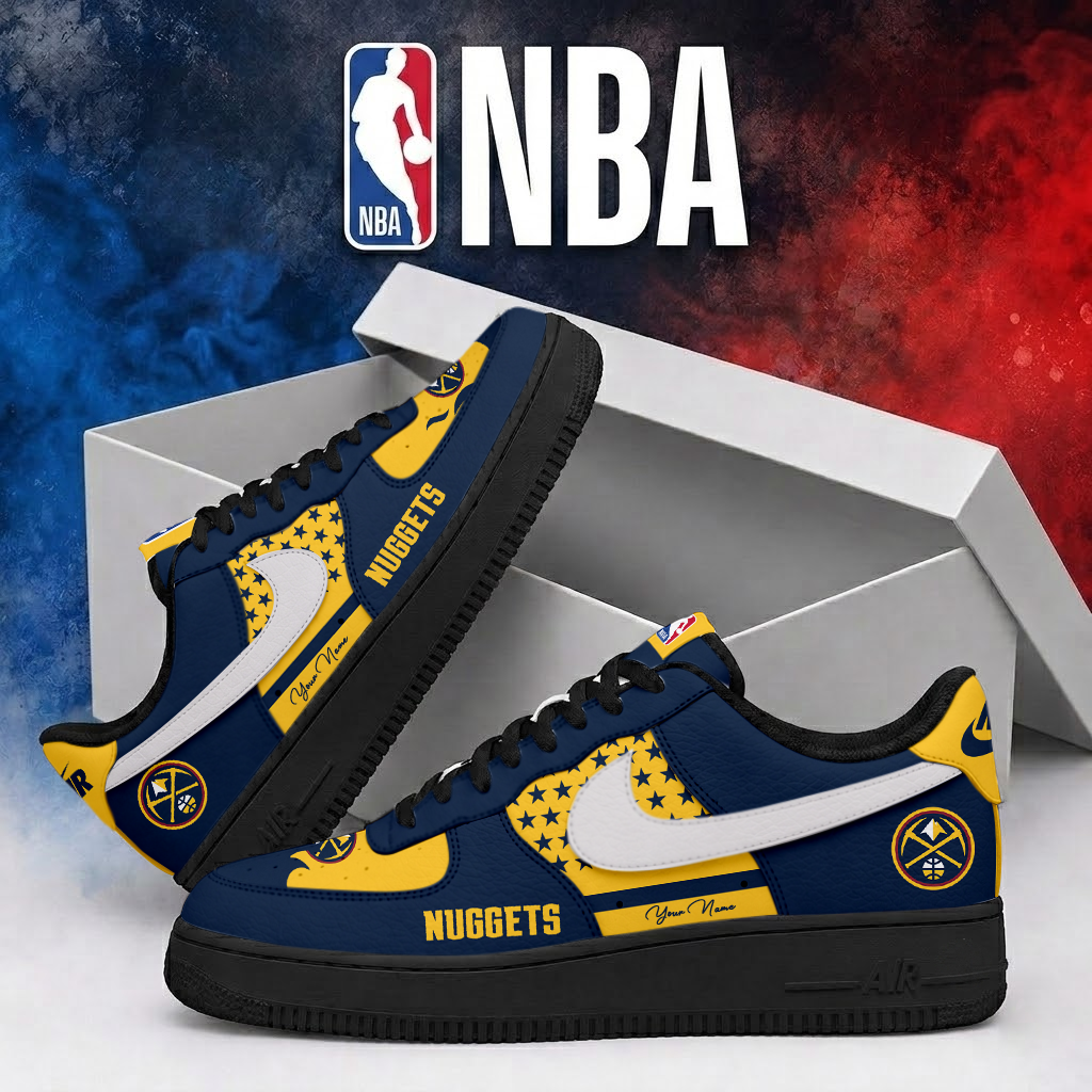 FINAL SALE - NEW CUSTOMIZED NBA08 DNU DENVER NUGGETS AF1 SHOES
