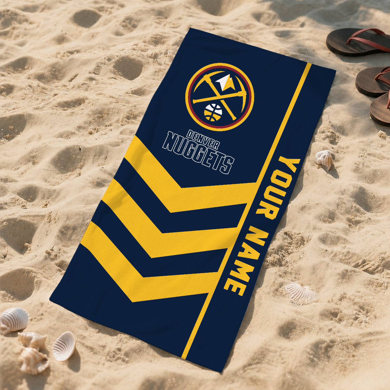 HOT DEAL - NEW CUSTOMIZED NBA08 DNU DENVER NUGGETS BEACH TOWEL FOR FAN