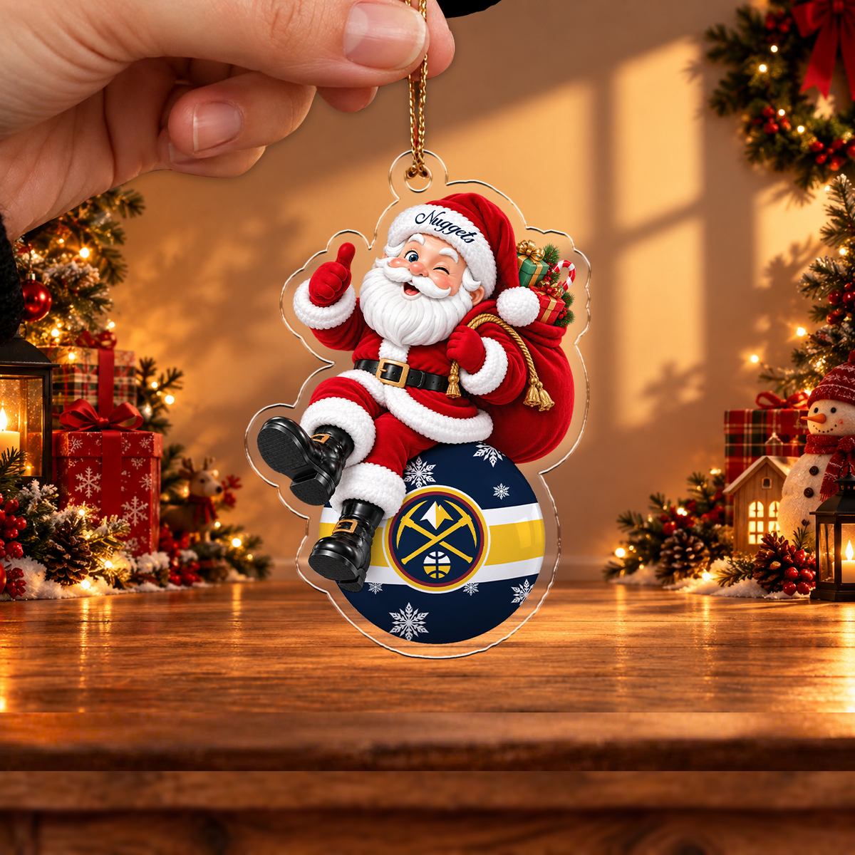 VIRAL EDITION - NEW CUSTOMIZED NBA08 DNU DENVER NUGGETS CHRISTMAS ACRYLIC ORNAMENT