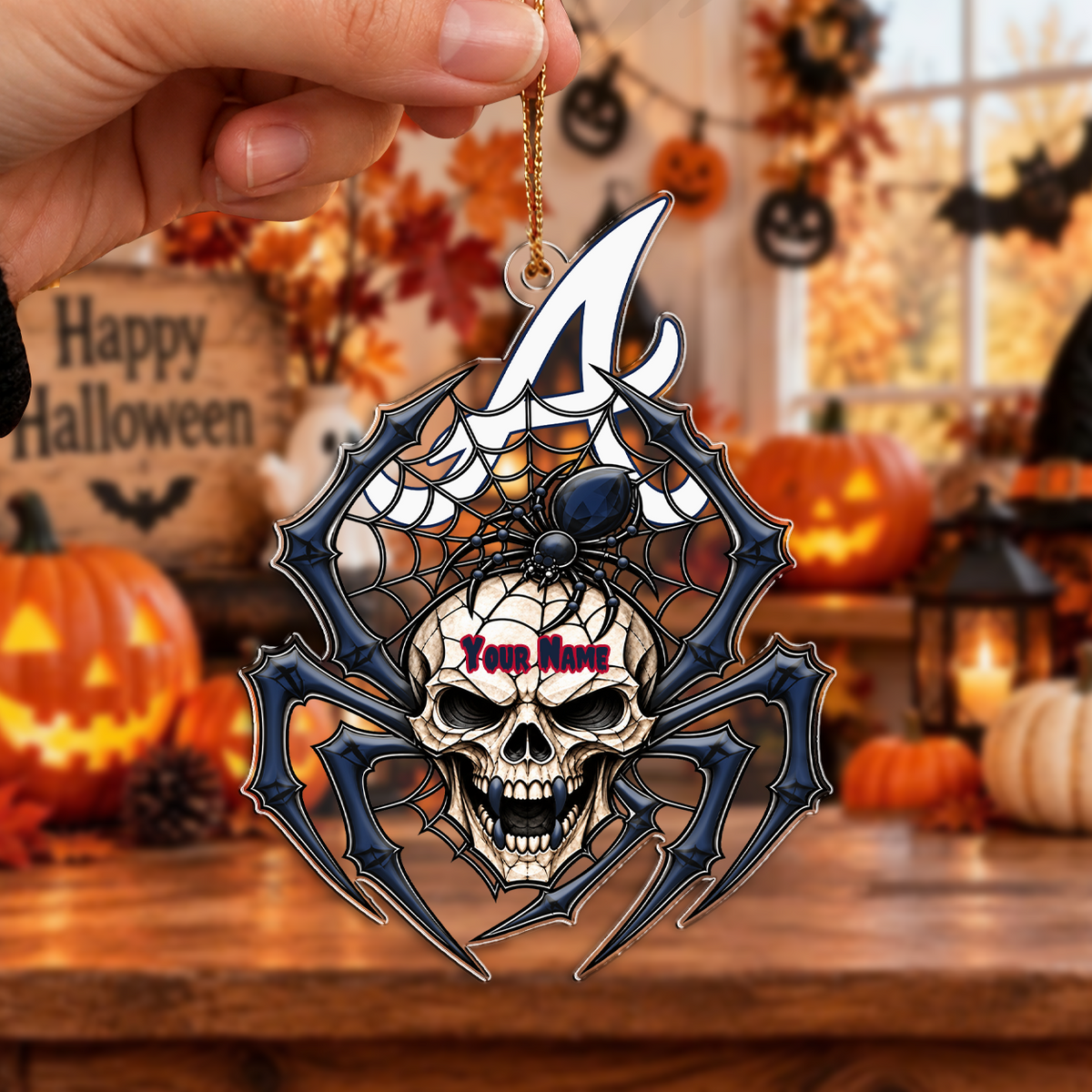 FINAL SALE - NEW CUSTOMIZED MLB09 ABS ATLANTA BRAVES HALLOWEEN ACRYLIC ORNAMENT