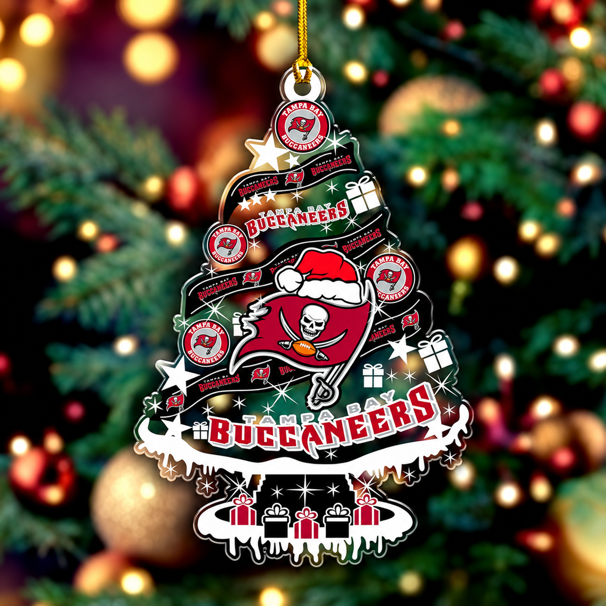SPECIAL EDITION - NEW CUSTOMIZED NFL10 TBB TAMPA BAY BUCCANEERS CHRISTMAS ACRYLIC ORNAMENT