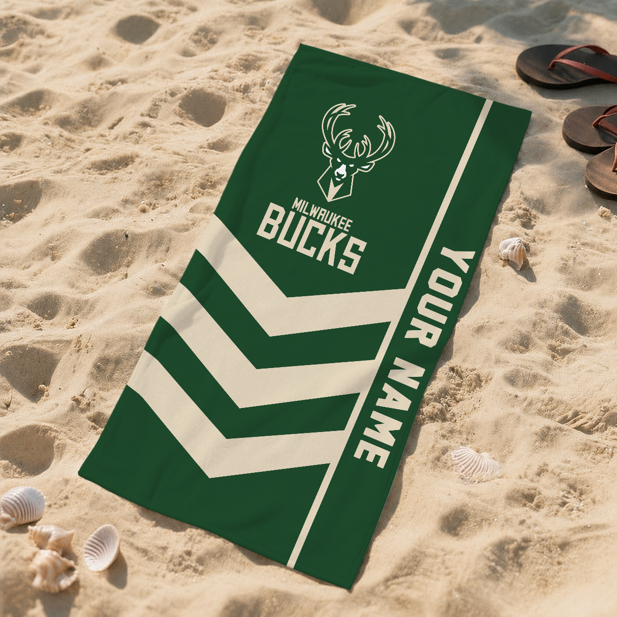 HOT DEAL - NEW CUSTOMIZED NBA11 MBU MILWAUKEE BUCKS BEACH TOWEL FOR FAN