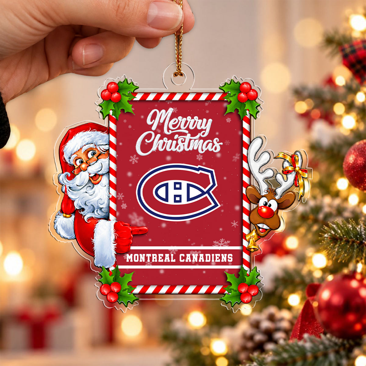 VIRAL EDITION - NEW CUSTOMIZED NHL11 MCD MONTREAL CANADIENS CHRISTMAS ACRYLIC ORNAMENT