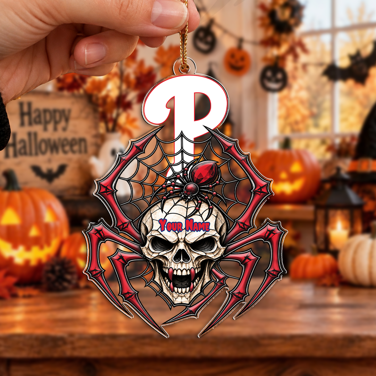 FINAL SALE - NEW CUSTOMIZED MLB11 PPS PHILADELPHIA PHILLIES HALLOWEEN ACRYLIC ORNAMENT