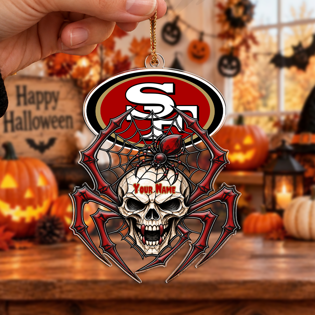 LIMITED EDITION - NEW CUSTOMIZED NFL11 SF49 SAN FRANCISCO 49ERS CHRISTMAS ACRYLIC ORNAMENT