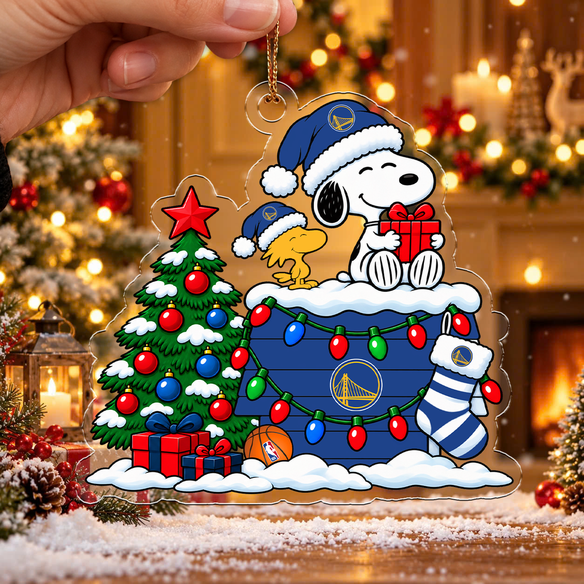 FLASH SALE - NEW CUSTOMIZED NBA12 GSW GOLDEN STATE WARRIORS CHRISTMAS ACRYLIC ORNAMENT