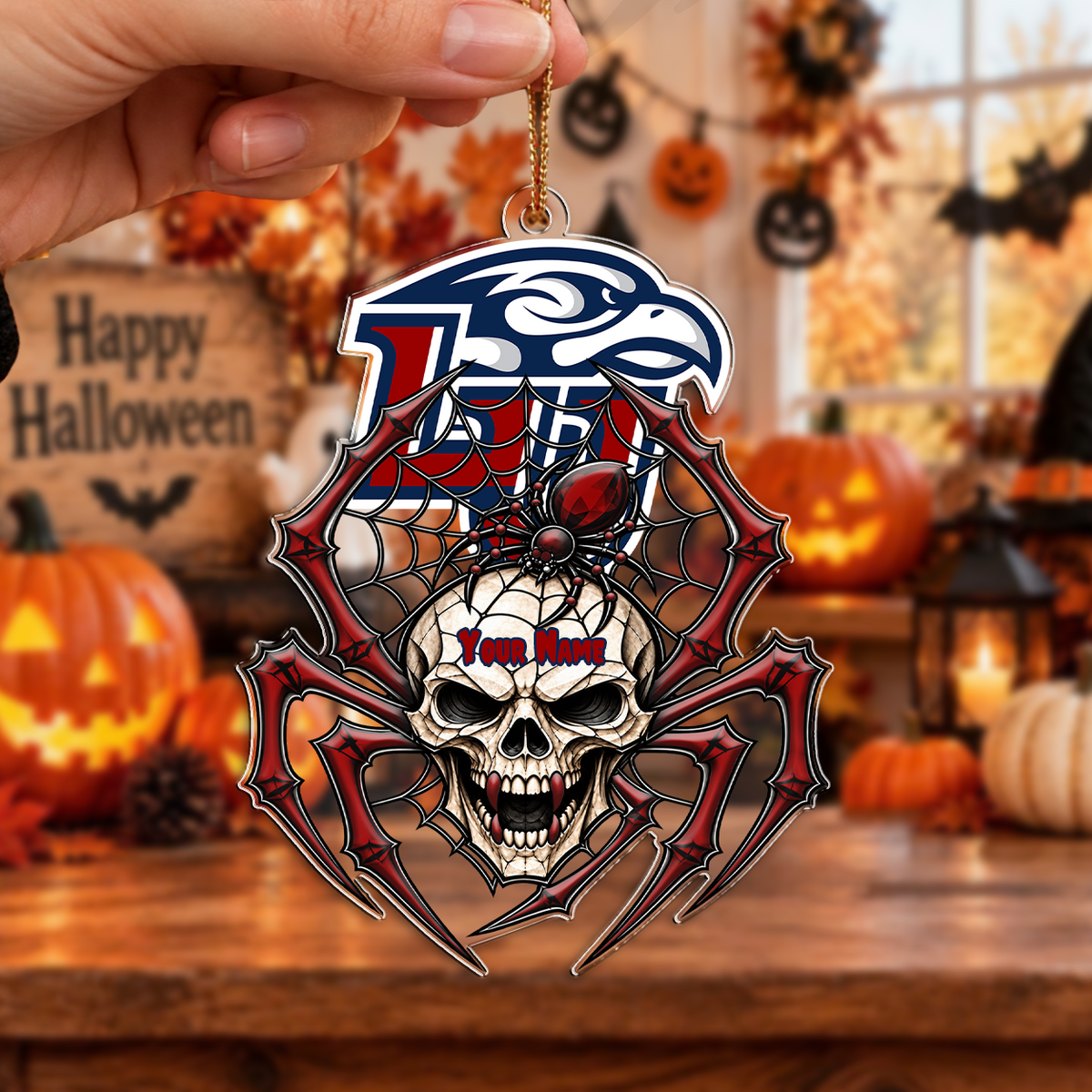FINAL SALE - NEW CUSTOMIZED NCAA CFH12 LIF LIBERTY FLAMES HALLOWEEN ACRYLIC ORNAMENT