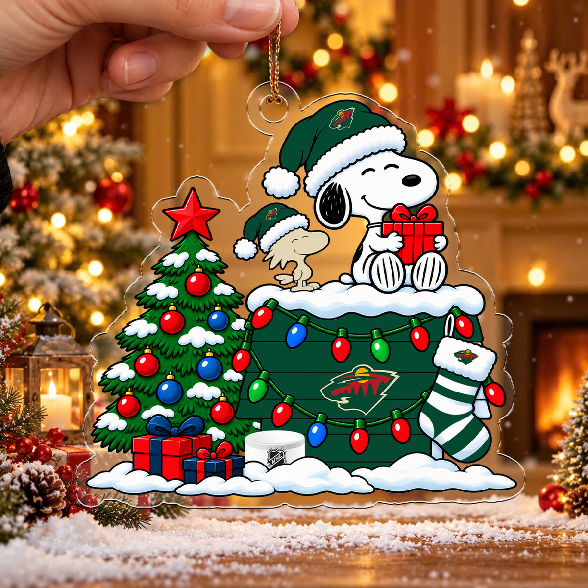 FLASH SALE - NEW CUSTOMIZED NHL13 MNW MINNESOTA WILD CHRISTMAS ACRYLIC ORNAMENT