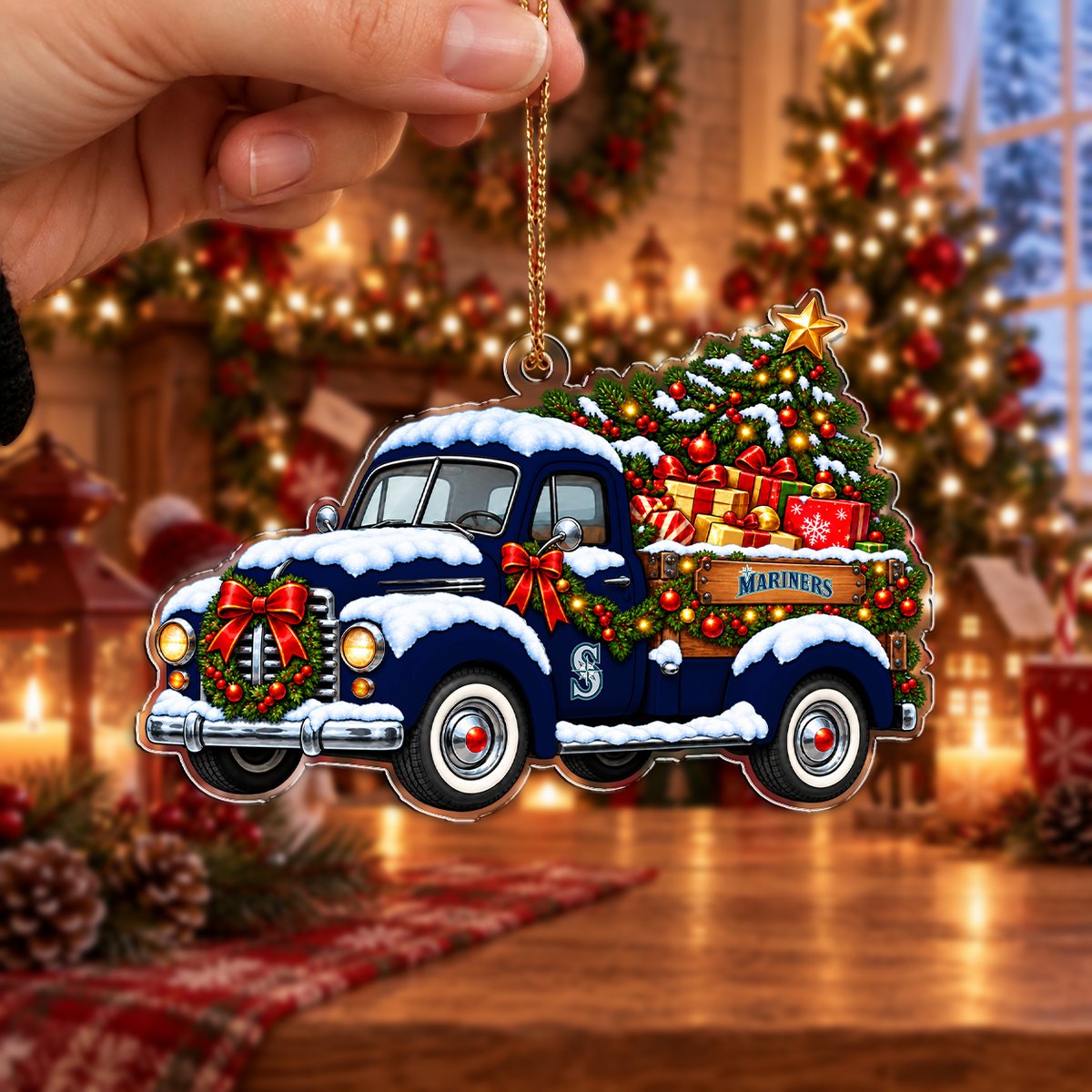 FINAL SALE - NEW CUSTOMIZED MLB14 SMS SEATTLE MARINERS CHRISTMAS ACRYLIC ORNAMENT