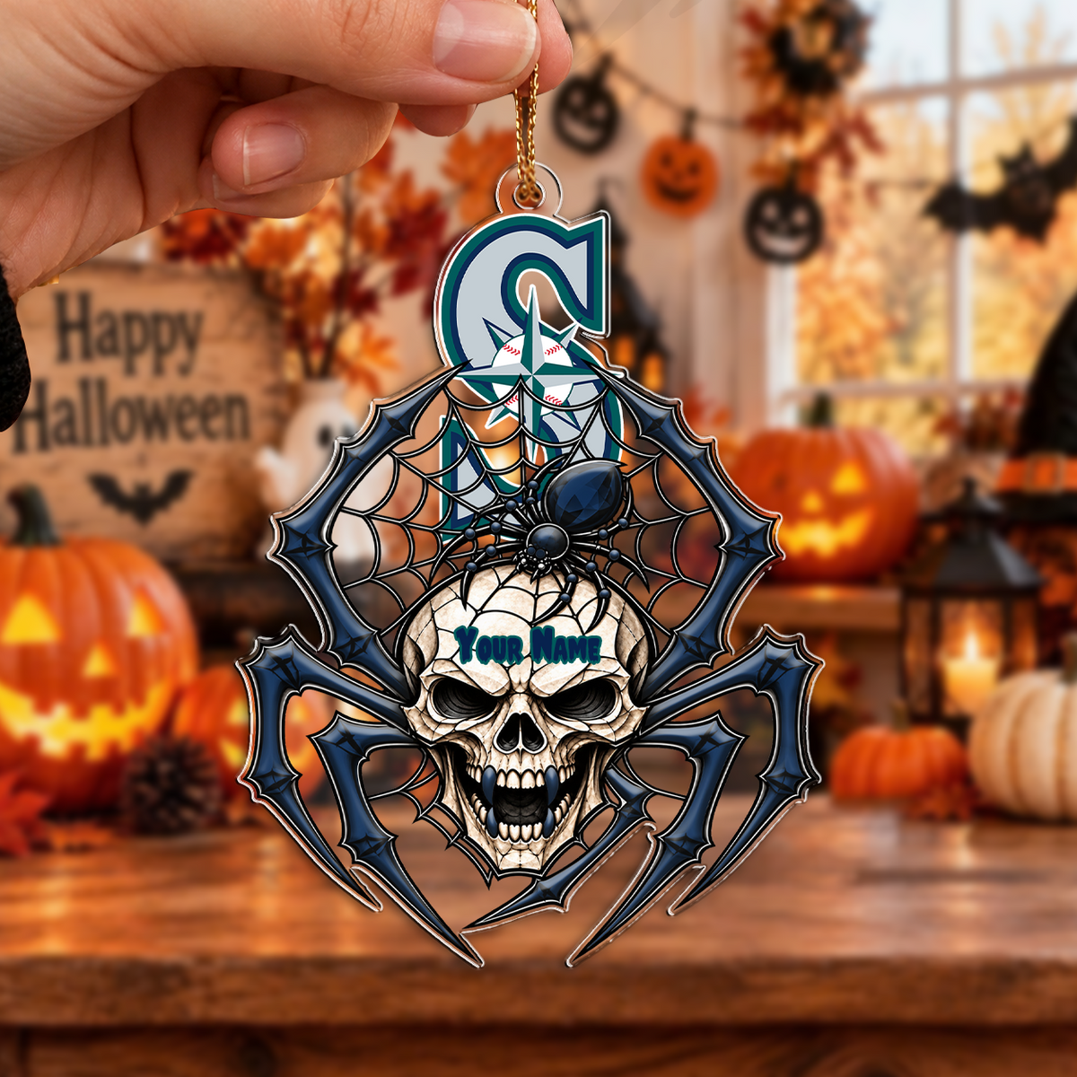FINAL SALE - NEW CUSTOMIZED MLB14 SMS SEATTLE MARINERS HALLOWEEN ACRYLIC ORNAMENT