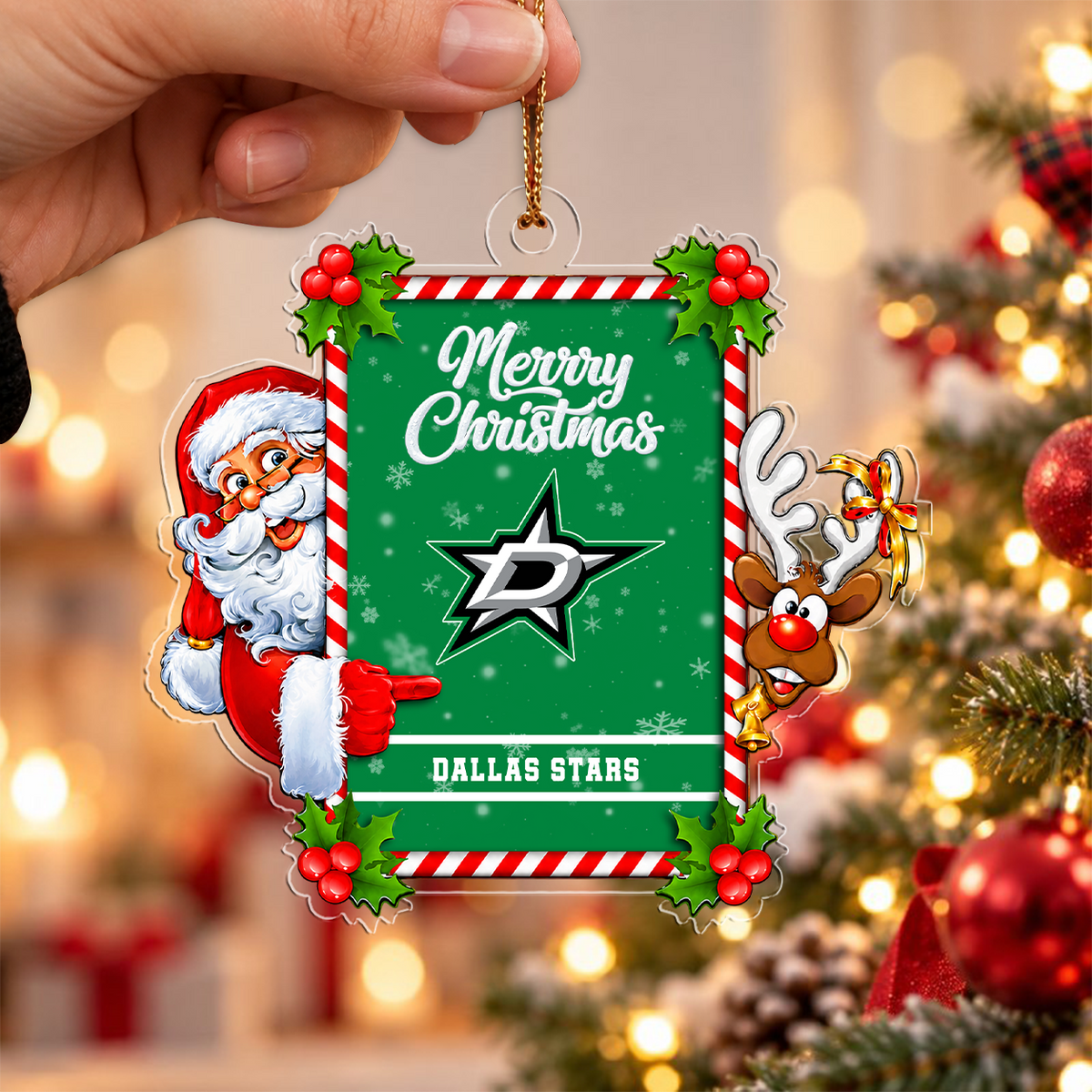 VIRAL EDITION - NEW CUSTOMIZED NHL15 DLS DALLAS STARS CHRISTMAS ACRYLIC ORNAMENT