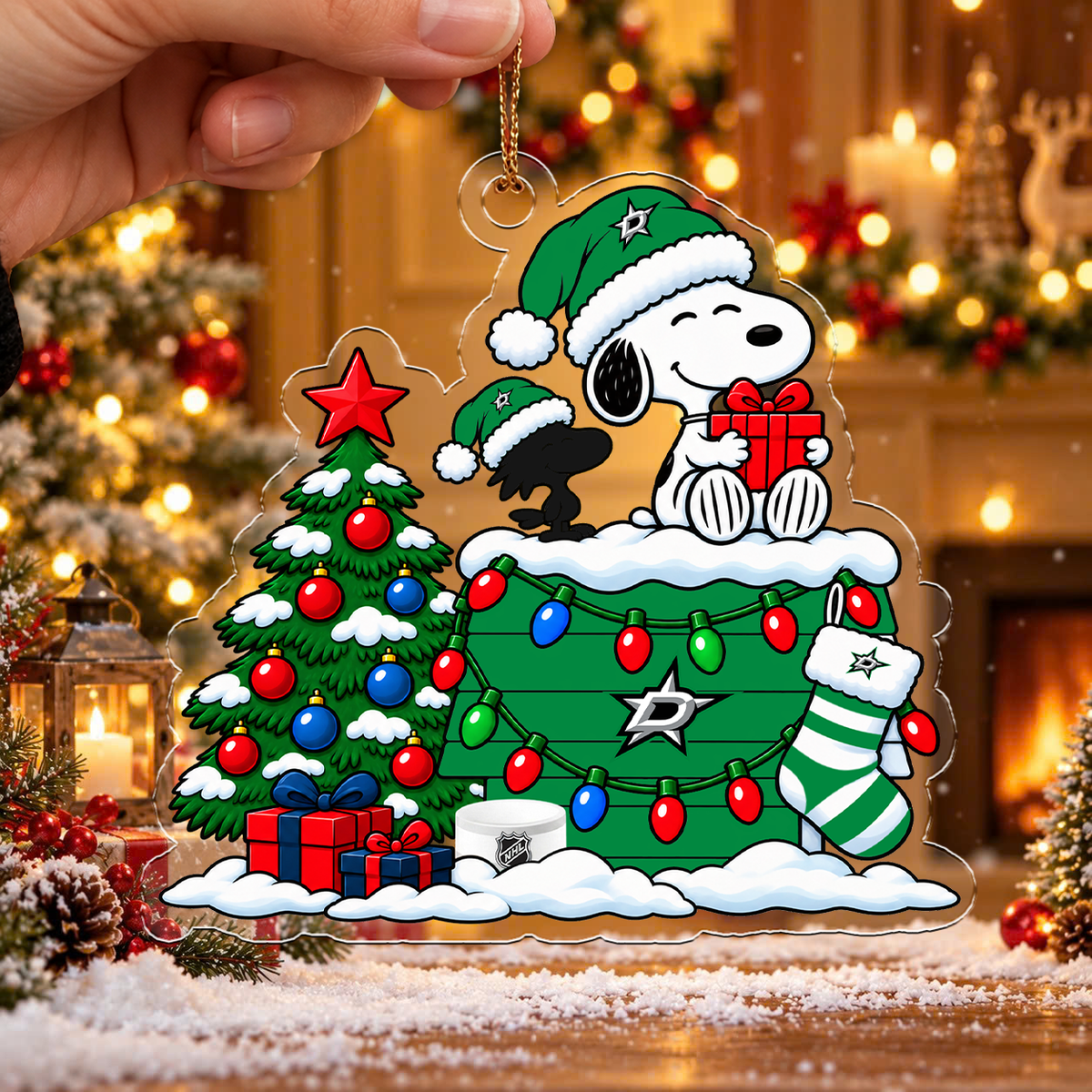 FLASH SALE - NEW CUSTOMIZED NHL15 DLS DALLAS STARS CHRISTMAS ACRYLIC ORNAMENT