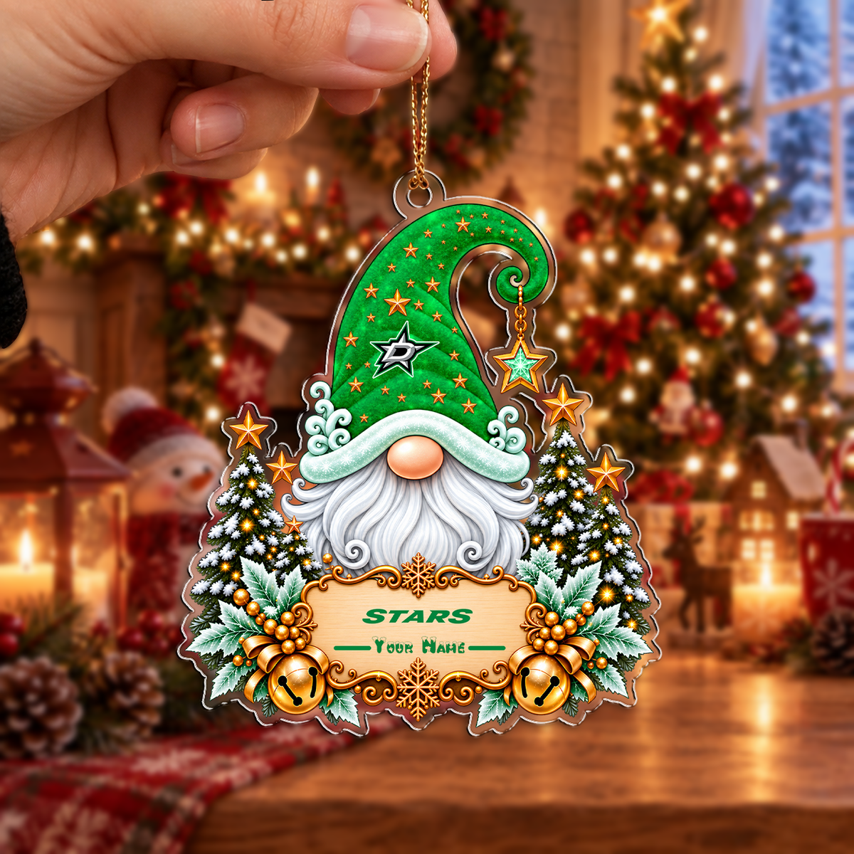 LIMITED EDITION - NEW CUSTOMIZED NHL15 DLS DALLAS STARS CHRISTMAS ACRYLIC ORNAMENT