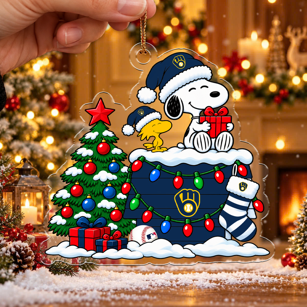 MEGA SALE - NEW CUSTOMIZED MLB15 MBS MILWAUKEE BREWERS CHRISTMAS ACRYLIC ORNAMENT
