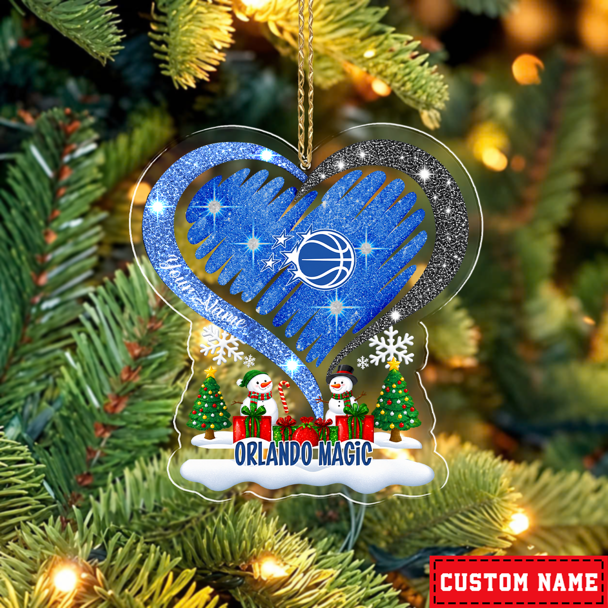 FLASH SALE - NEW CUSTOMIZED NBA15 OMA ORLANDO MAGIC CHRISTMAS ACRYLIC ORNAMENT