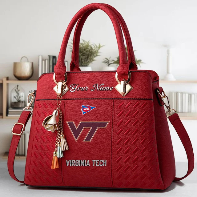 LIMITED EDITION - NEW CUSTOMIZED NCAA FBS15 VTH VG TECH HOKIES ZIP HANDBAG MULTICOLOR