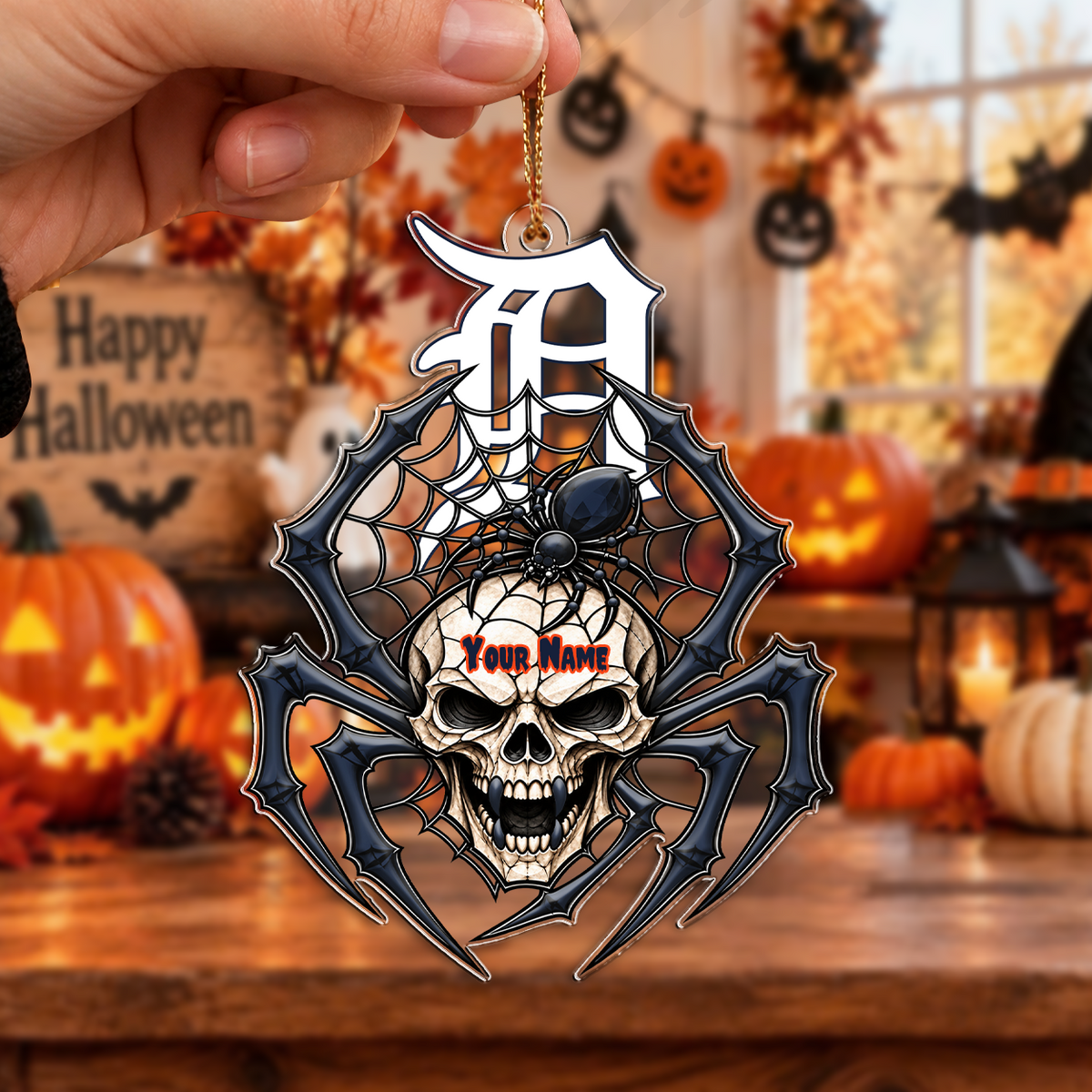FINAL SALE - NEW CUSTOMIZED MLB16 DTS DETROIT TIGERS HALLOWEEN ACRYLIC ORNAMENT