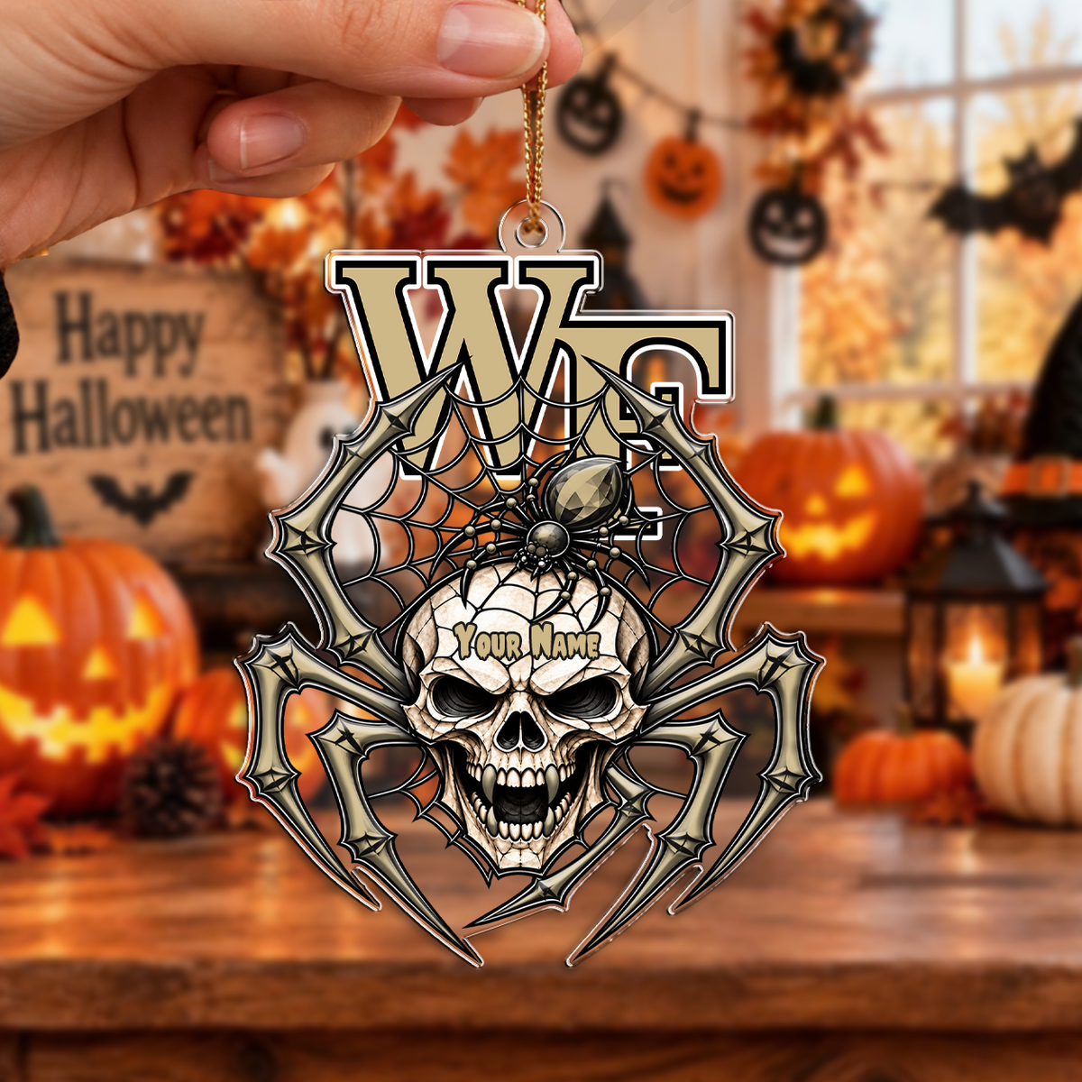 FINAL SALE - NEW CUSTOMIZED NCAA CFH16 WFD WAKE FOREST DEMON DEACONS HALLOWEEN ACRYLIC ORNAMENT