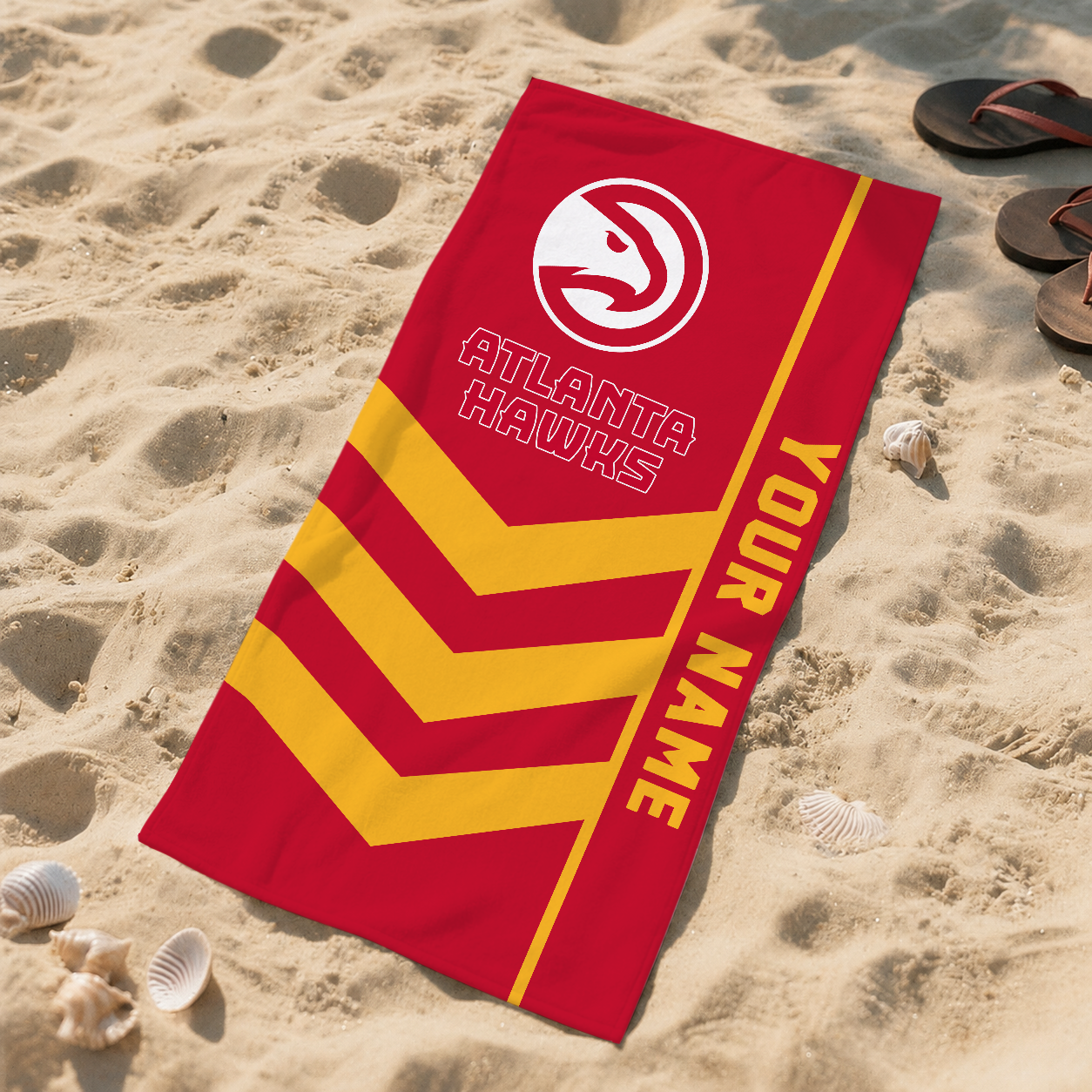 HOT DEAL - NEW CUSTOMIZED NBA17 AHA ATLANTA HAWKS BEACH TOWEL FOR FAN