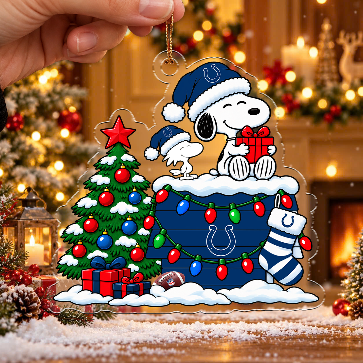 HOT DEAL - NEW CUSTOMIZED NFL17 IDC INDIANAPOLIS COLTS CHRISTMAS ACRYLIC ORNAMENT