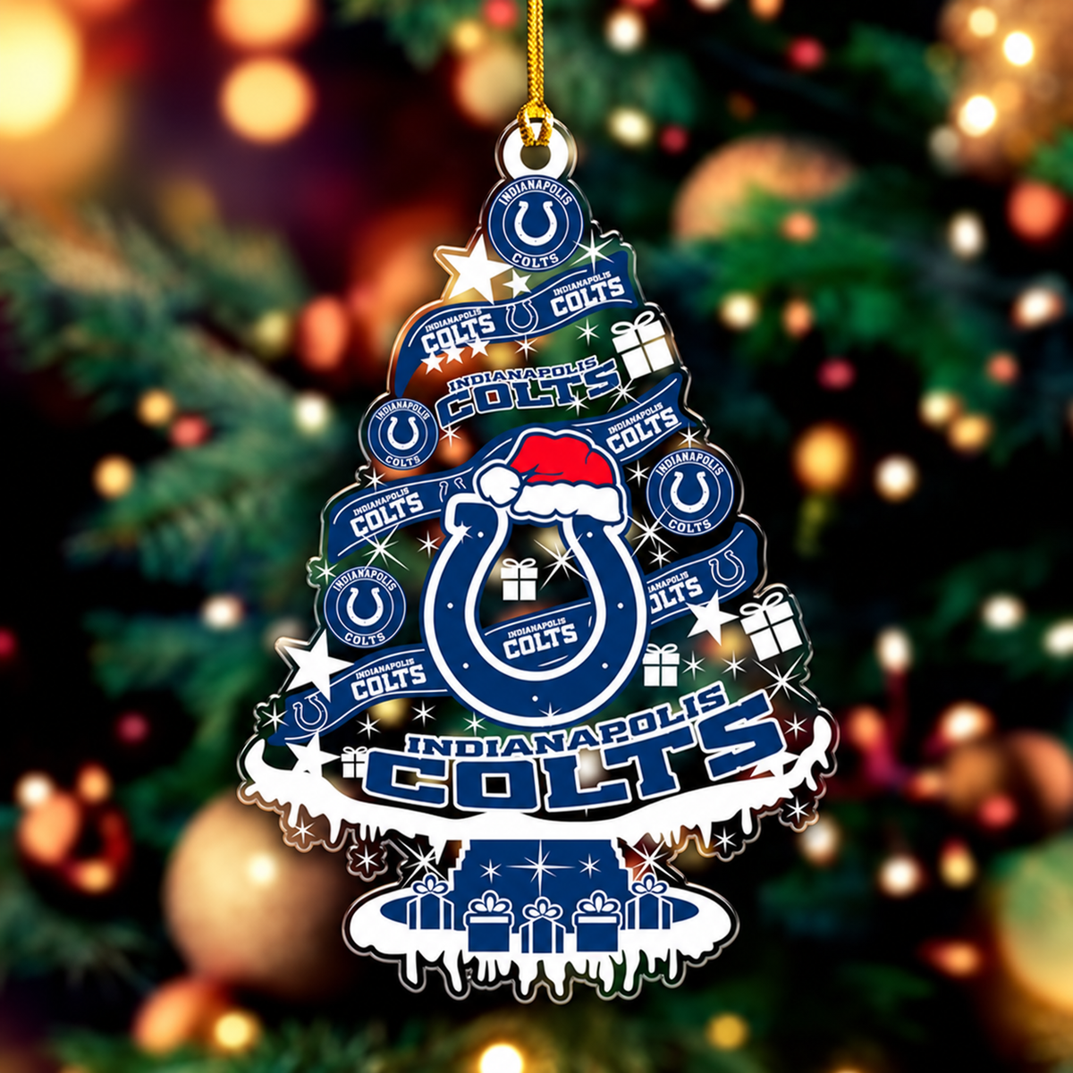 SPECIAL EDITION - NEW CUSTOMIZED NFL17 IDC INDIANAPOLIS COLTS CHRISTMAS ACRYLIC ORNAMENT