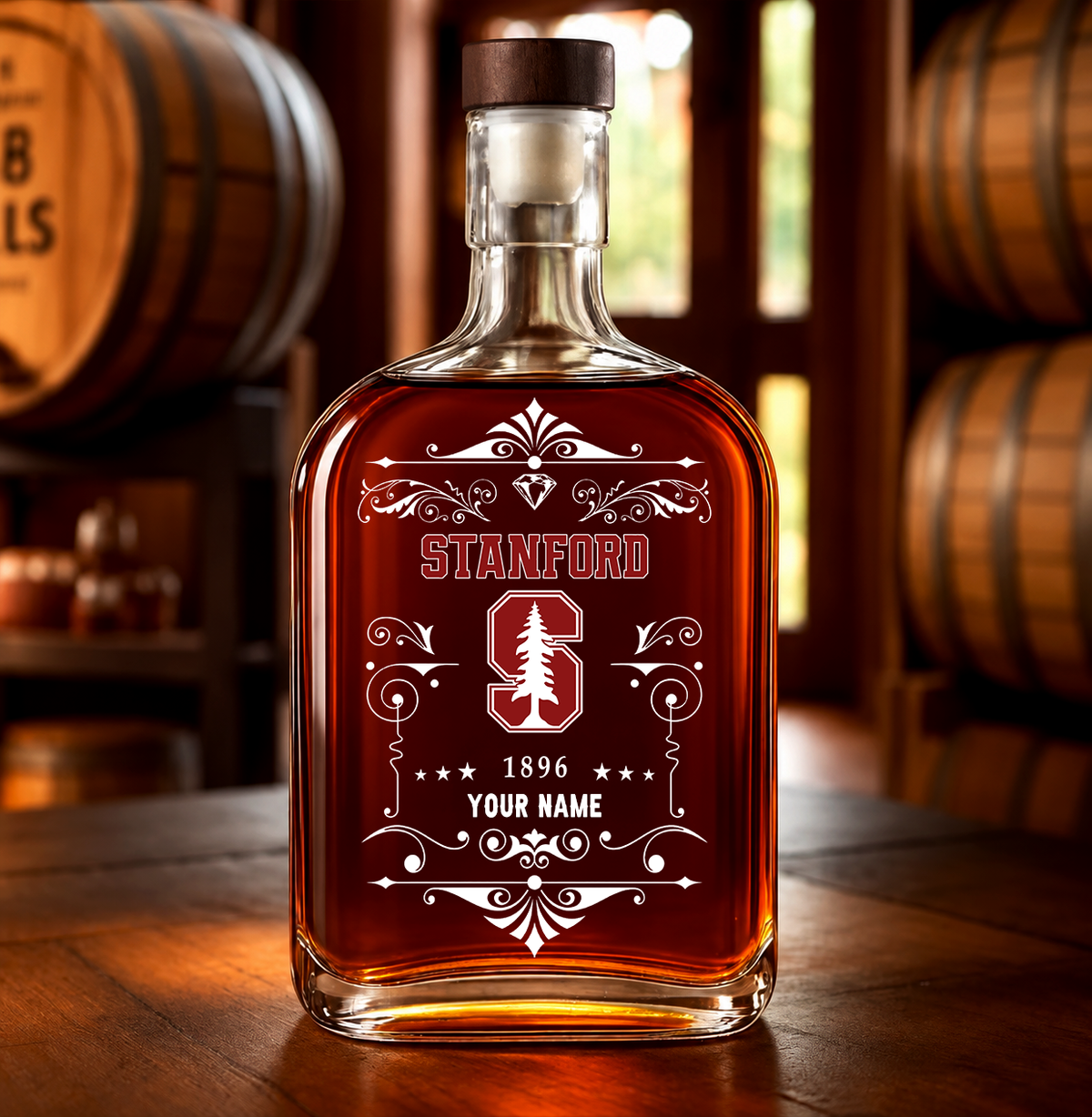 EXCLUSIVE EDITION - NEW CUSTOMIZED NCAA CWS18 STC STANFORD CARDINAL LUXURY WHISKEY BOTTLE 450ML