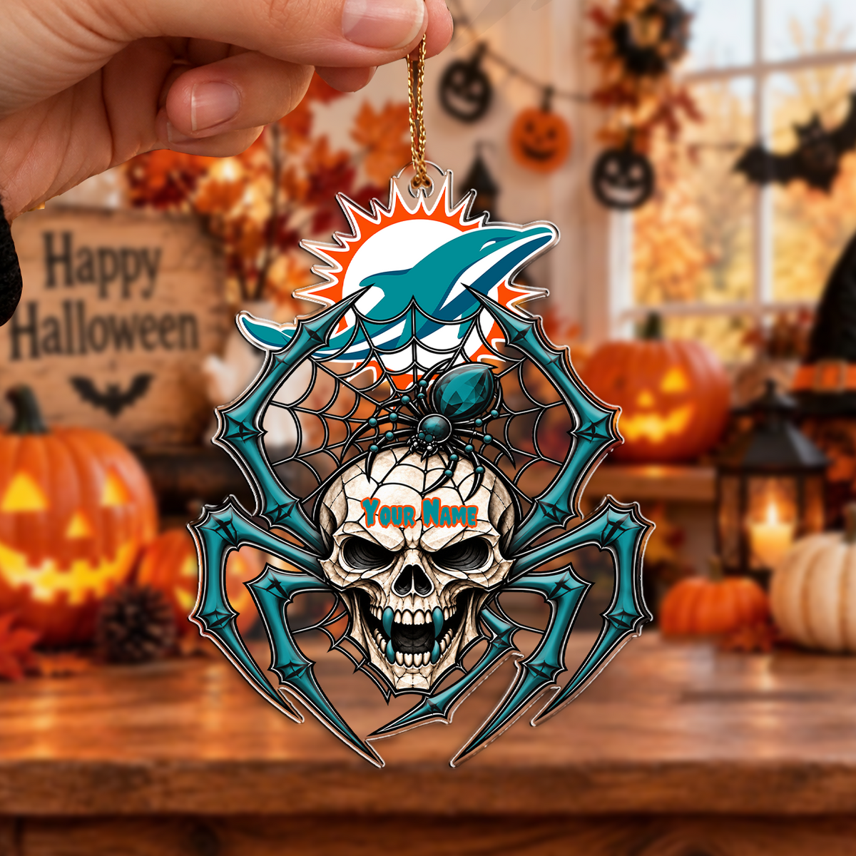 LIMITED EDITION - NEW CUSTOMIZED NFL19 MDP MIAMI DOLPHINS CHRISTMAS ACRYLIC ORNAMENT