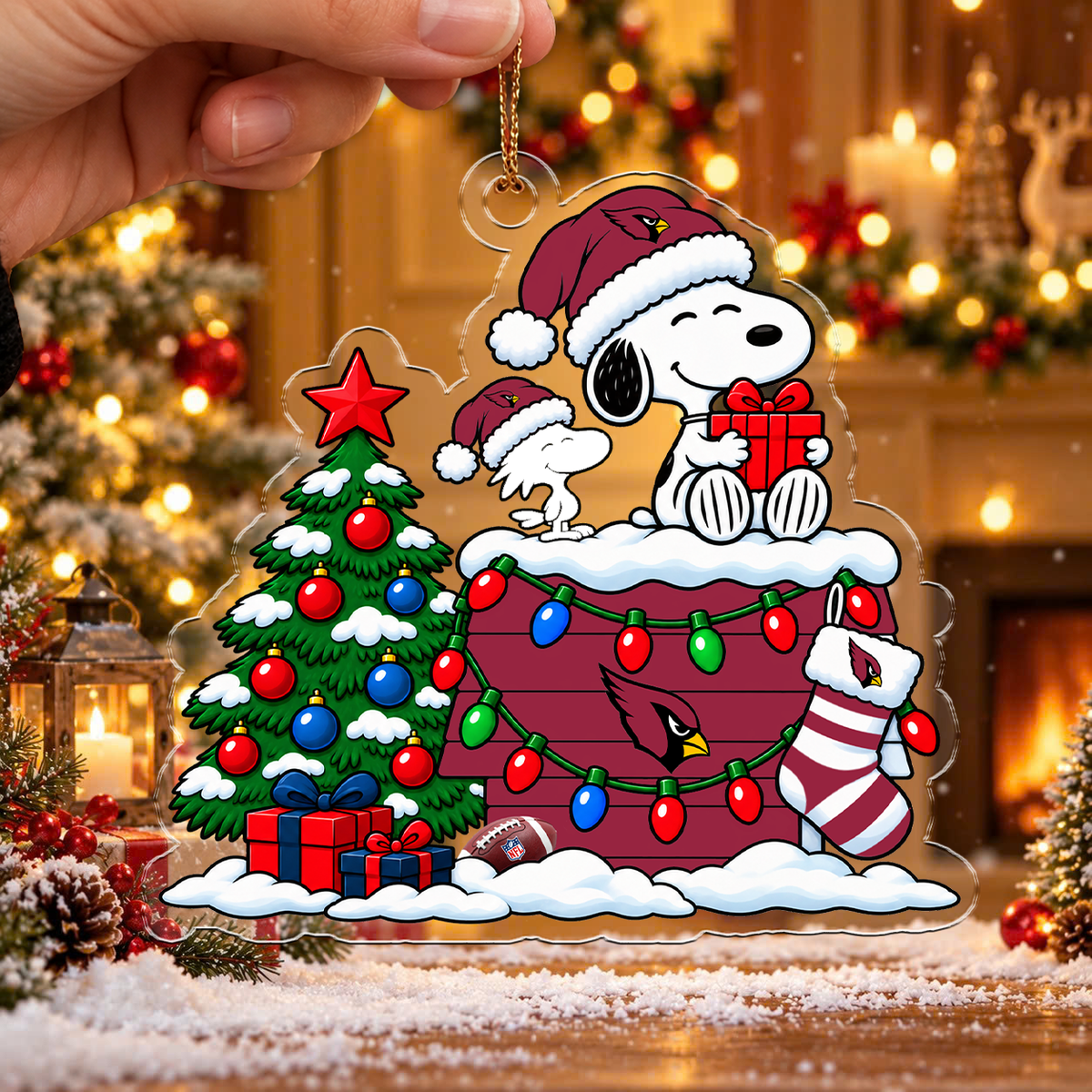 HOT DEAL - NEW CUSTOMIZED NFL20 ARC ARIZONA CARDINALS CHRISTMAS ACRYLIC ORNAMENT
