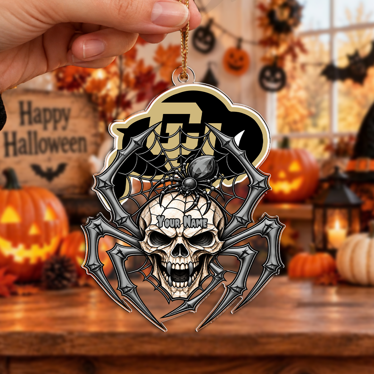 FINAL SALE - NEW CUSTOMIZED NCAA FBS20 CRB COLORADO BUFFALOES HALLOWEEN ACRYLIC ORNAMENT