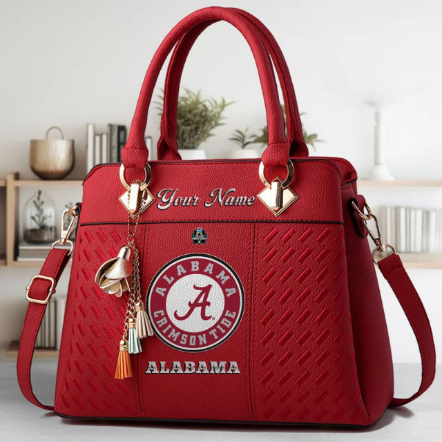 VIRAL EDITON - NEW CUSTOMIZED NCAA CWS21 ABC AB CRIMSON TIDE ZIP HANDBAG MULTICOLOR