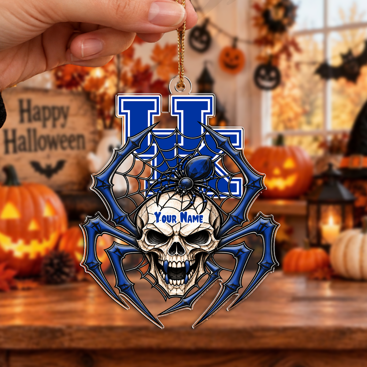FINAL SALE - NEW CUSTOMIZED NCAA MAM22 KEW KENTUCKY WILDCATS HALLOWEEN ACRYLIC ORNAMENT