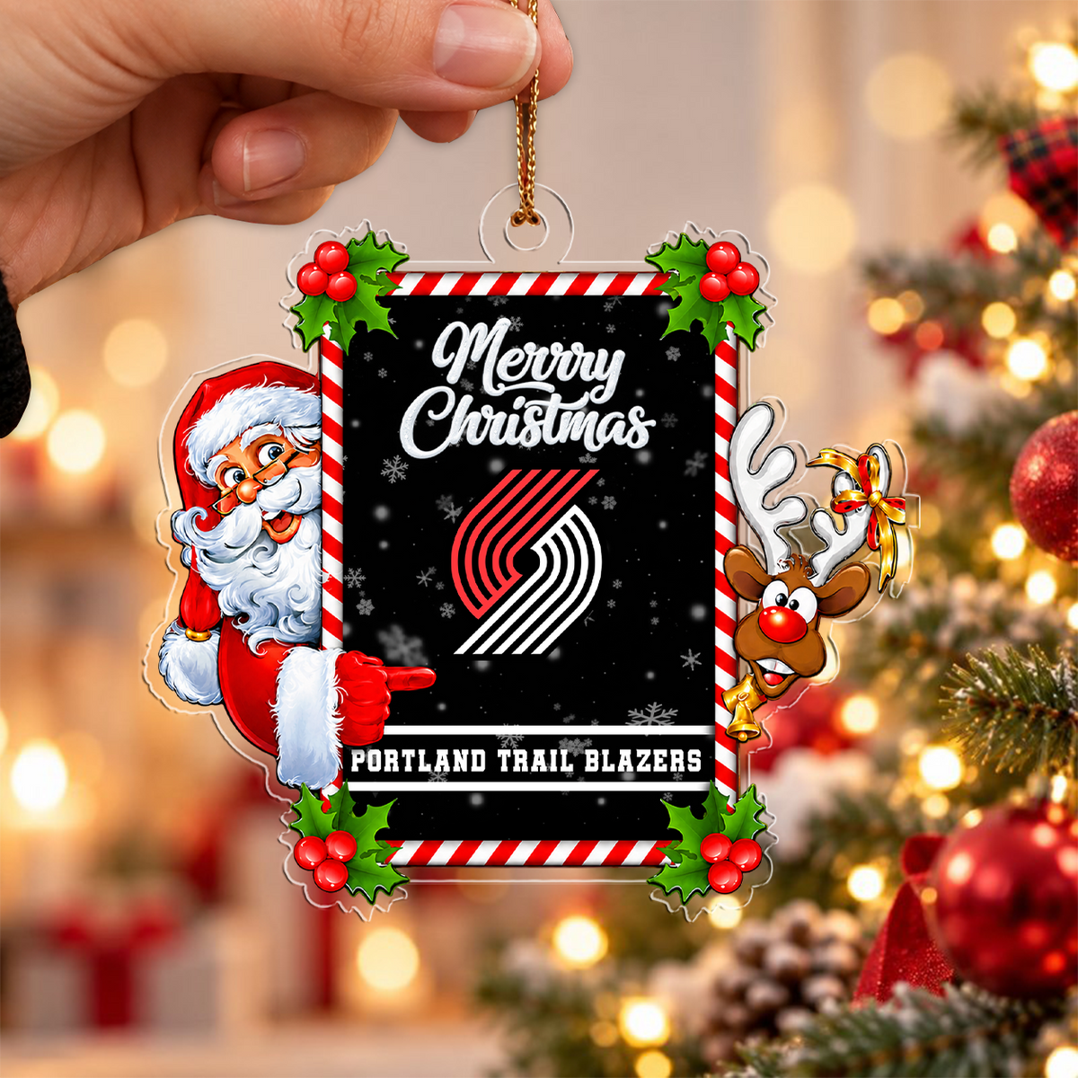 VIRAL EDITION - NEW CUSTOMIZED NBA22 PTB PORTLAND TRAIL BLAZERS CHRISTMAS ACRYLIC ORNAMENT