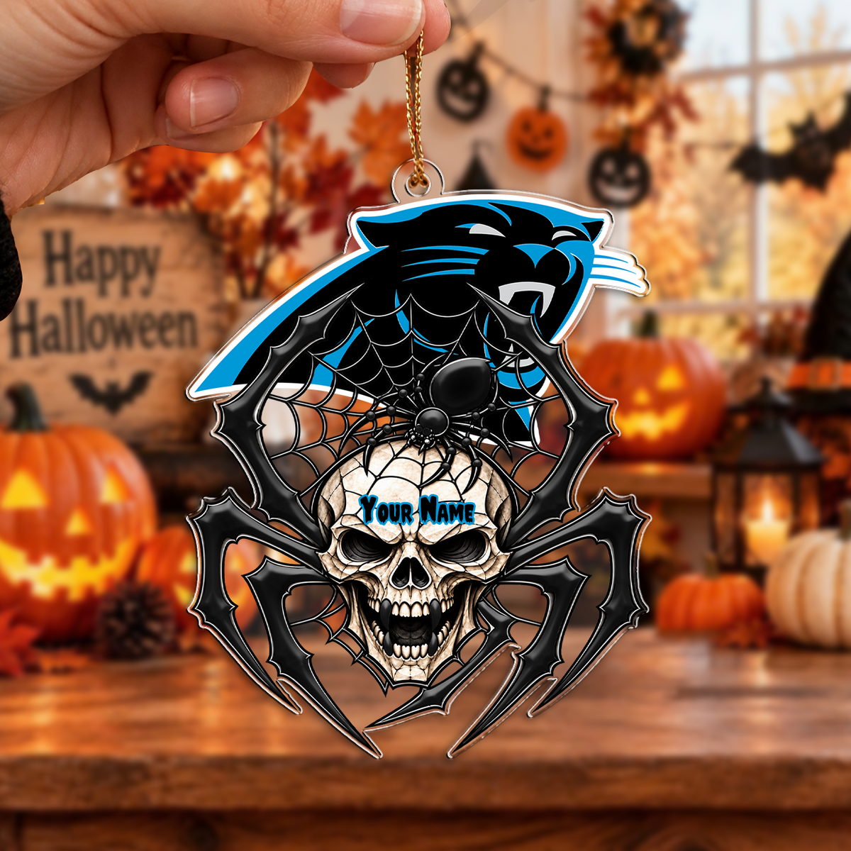 LIMITED EDITION - NEW CUSTOMIZED NFL23 CLP CAROLINA PANTHERS CHRISTMAS ACRYLIC ORNAMENT